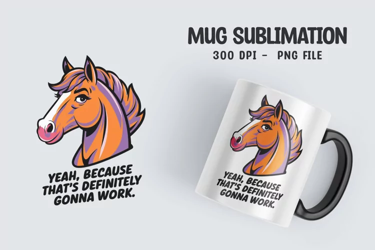 Horse sarcastic quote mug sublimation design