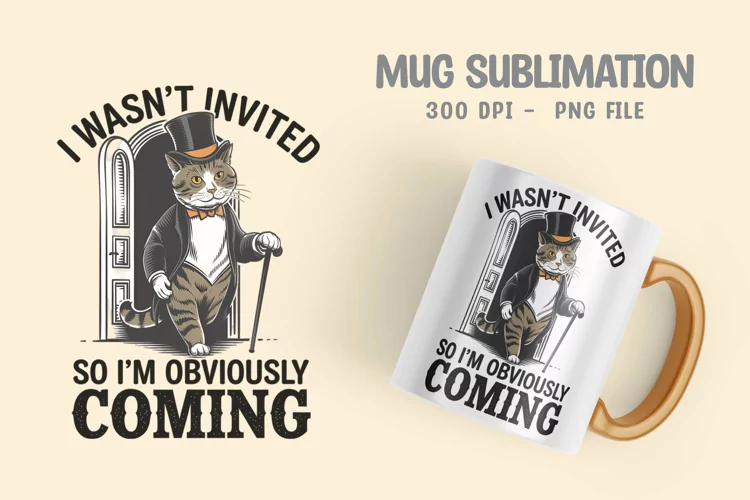 CAT SARCASTIC QUOTE SUBLIMATION mug design