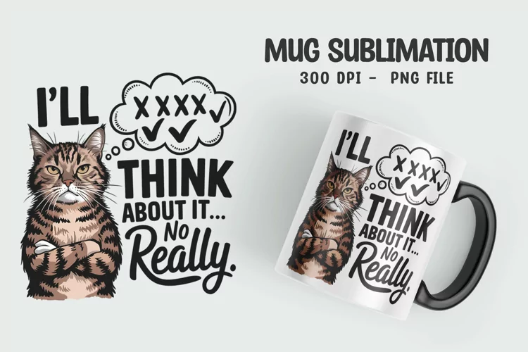 CAT SARCASTIC QUOTE SUBLIMATION mug design