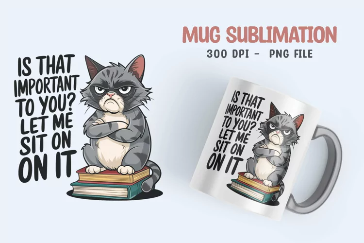 CAT SARCASTIC QUOTE SUBLIMATION mug design