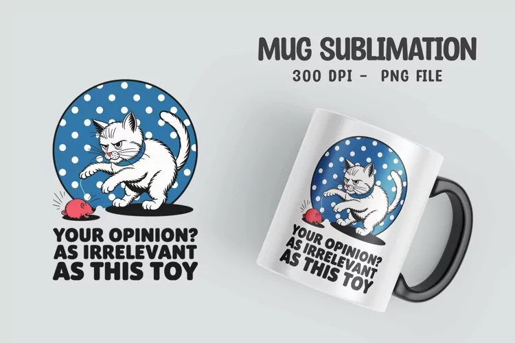 CAT SARCASTIC QUOTE Mug Sublimation Design