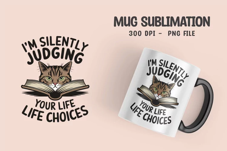 CAT SARCASTIC QUOTE Mug Sublimation Design