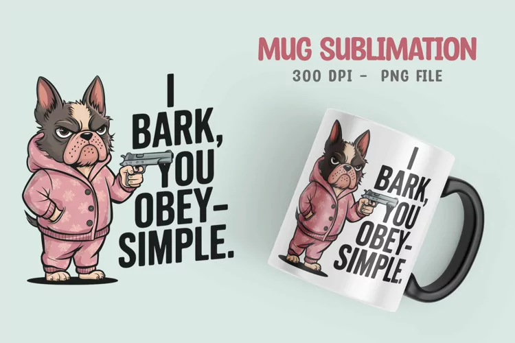 Dog sarcastic quote mug sublimation design