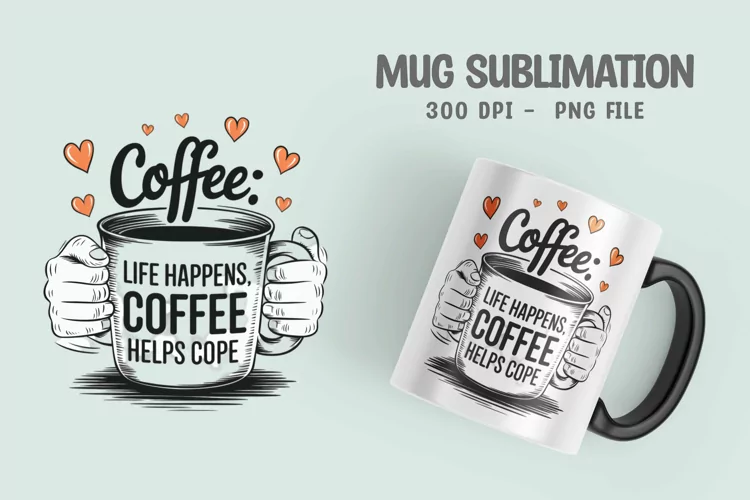 Coffee sarcastic quote mug sublimation design