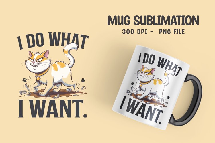 CAT SARCASTIC QUOTE Mug Sublimation Design