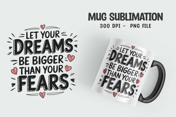 Inspirational quotes mug design png