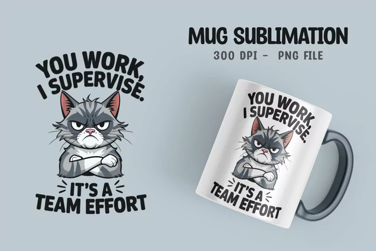 CAT SARCASTIC QUOTE SUBLIMATION mug design