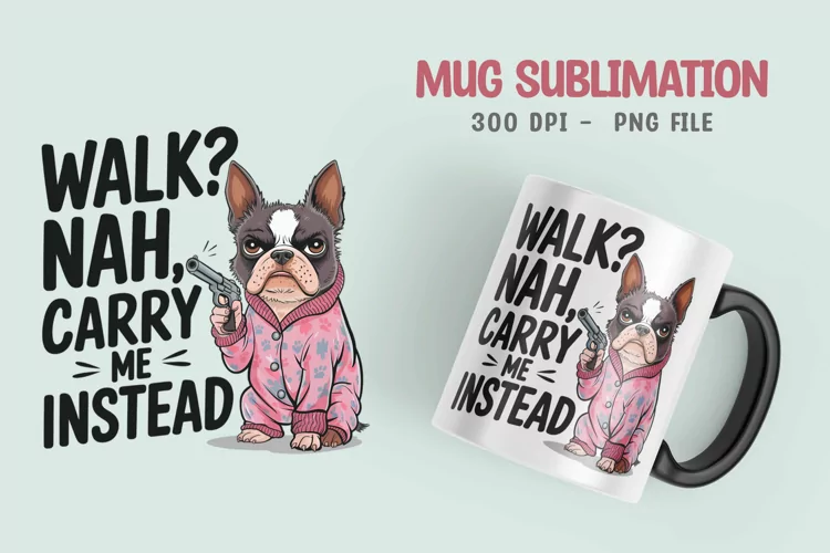 Dog sarcastic quote mug sublimation design