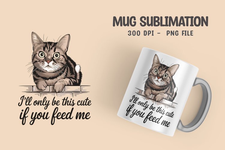 CAT SARCASTIC QUOTE SUBLIMATION mug design