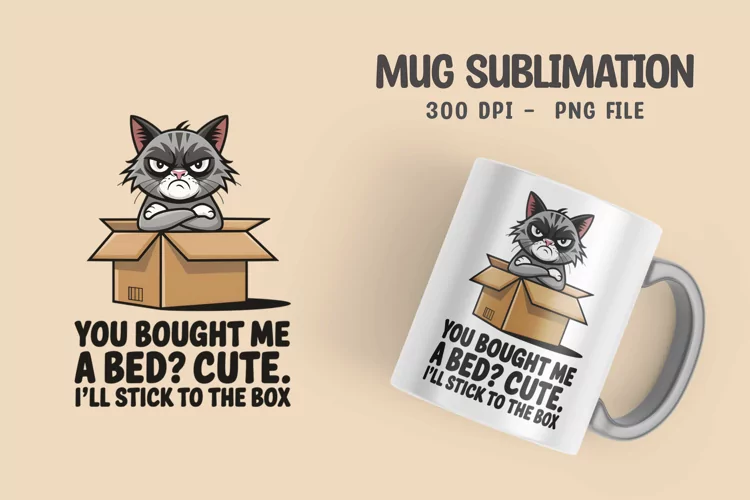 CAT SARCASTIC QUOTE SUBLIMATION mug design