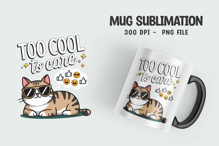 CAT SARCASTIC QUOTE SUBLIMATION mug design example image 1