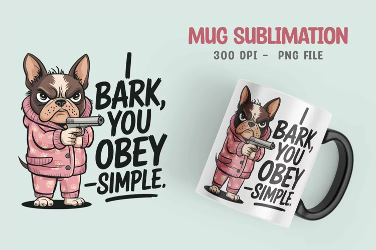 Dog sarcastic quote mug sublimation design