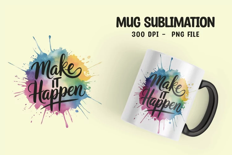 Inspirational quote colorful splash mug sublimation