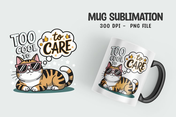 CAT SARCASTIC QUOTE SUBLIMATION mug design example image 1