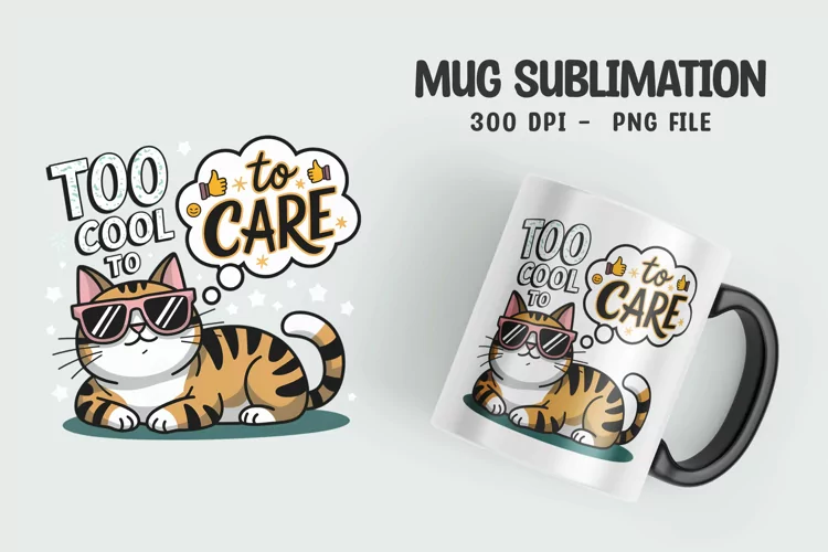CAT SARCASTIC QUOTE SUBLIMATION mug design
