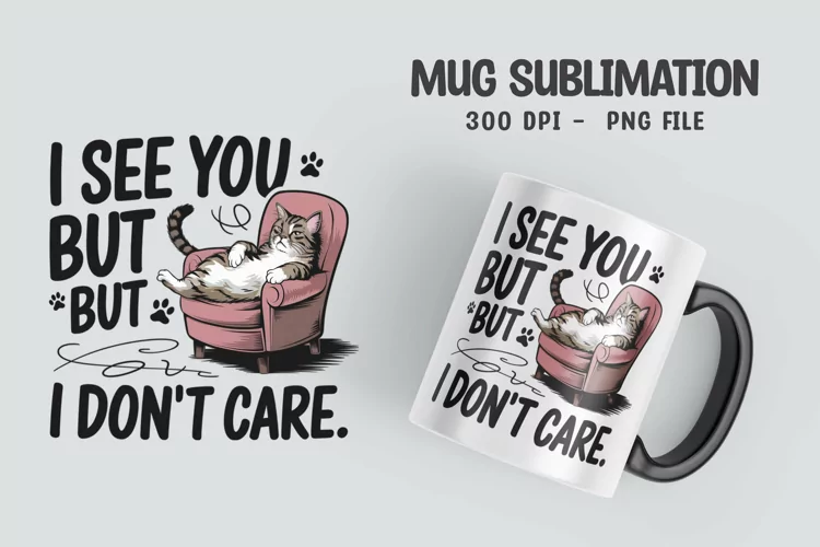 CAT SARCASTIC QUOTE Mug Sublimation Design