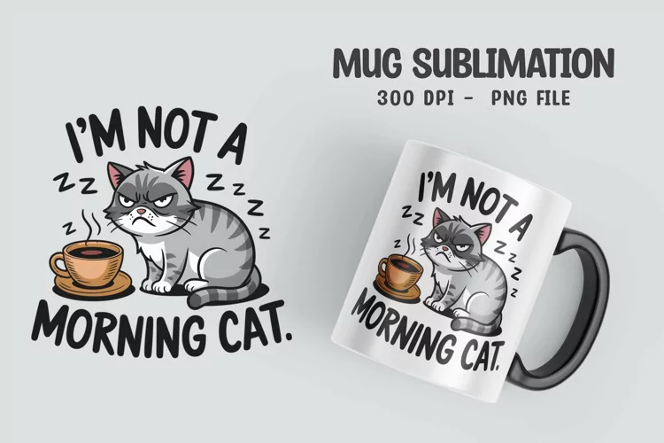 CAT SARCASTIC QUOTE Mug Sublimation Design