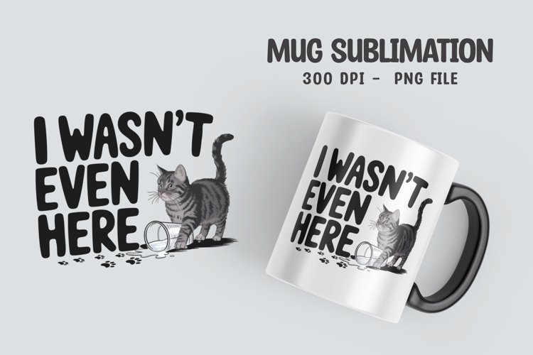 CAT SARCASTIC QUOTE Mug Sublimation Design example image 1