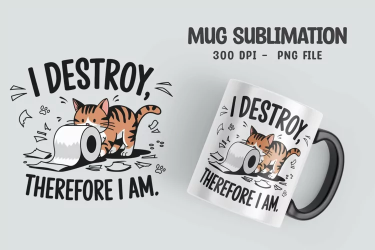 CAT SARCASTIC QUOTE Mug Sublimation Design