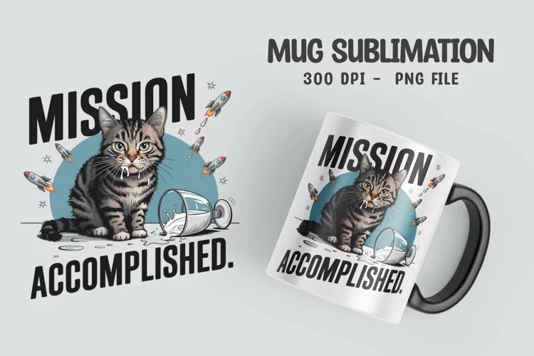 CAT SARCASTIC QUOTE Mug Sublimation Design