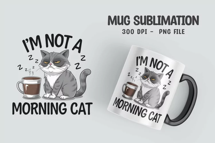 CAT SARCASTIC QUOTE Mug Sublimation Design