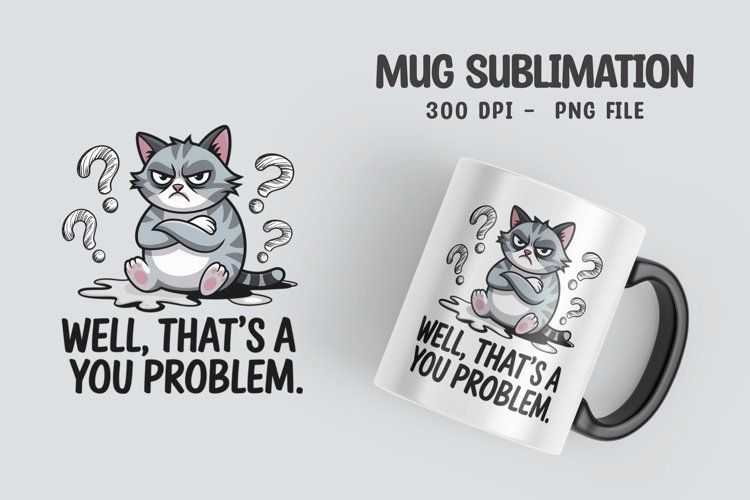 CAT SARCASTIC QUOTE Mug Sublimation Design