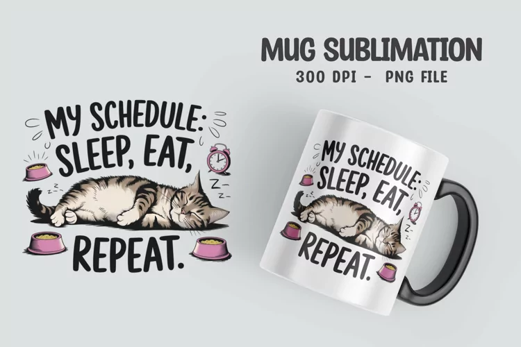 CAT SARCASTIC QUOTE Mug Sublimation Design