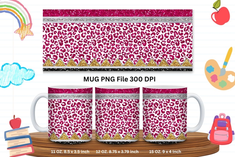 11oz & 15oz Mug Leopard Design Teacher Life School Pencil