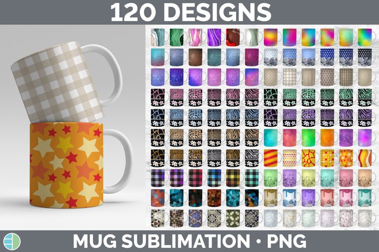 Huge bundle of 120 mug sublimation designs.
