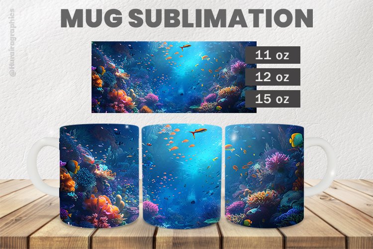 Ocean Mug Wrap Sublimation |11oz, 12oz & 15oz