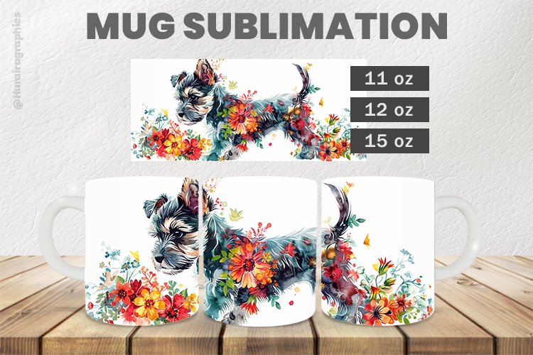 Dog Mug Wrap Sublimation |11oz, 12oz & 15oz