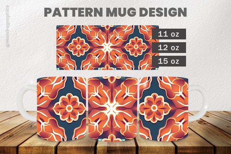Pattern Mug Wrap Sublimation |11oz, 12oz & 15oz