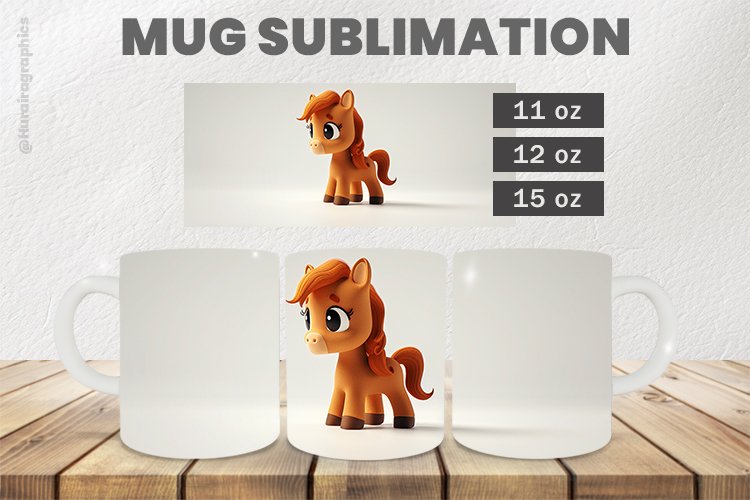 Baby Horse Mug Wrap Sublimation |11oz, 12oz & 15oz
