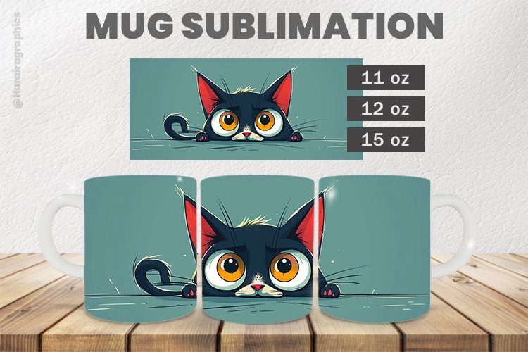 Cat Mug Wrap Sublimation |11oz, 12oz & 15oz