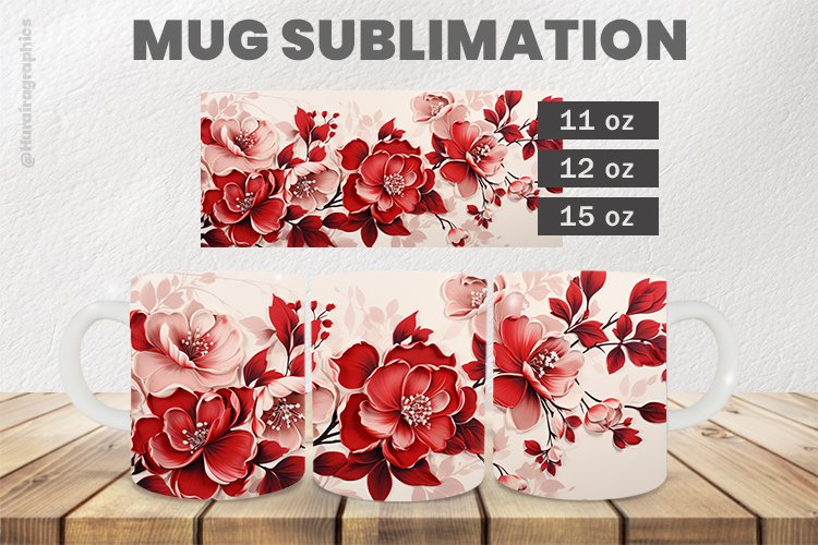 Beautiful Flower Mug Wrap Sublimation |11oz, 12oz & 15oz