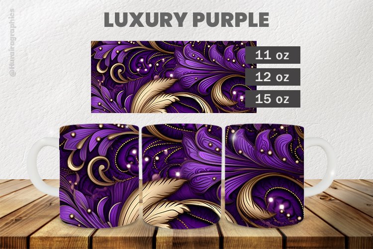 Luxury Purple Mug Wrap Sublimation |11oz, 12oz & 15oz