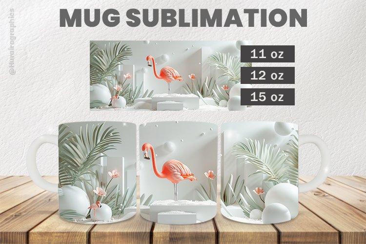 Flamingo Mug Wrap Sublimation |11oz, 12oz & 15oz