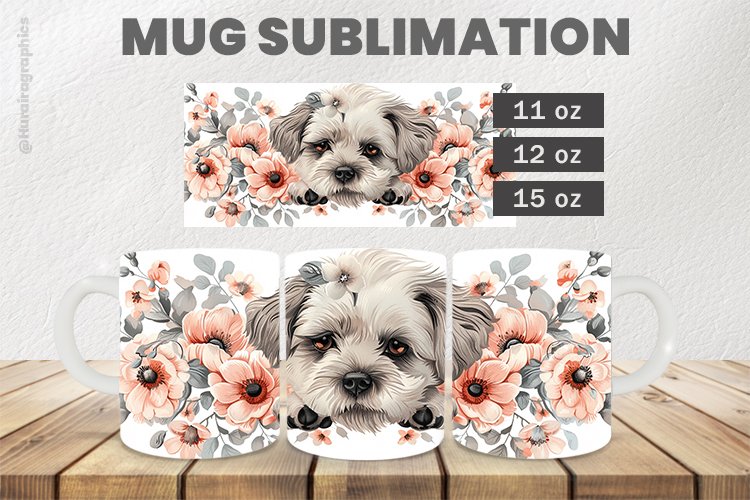 Dog Mug Wrap Sublimation |11oz, 12oz & 15oz