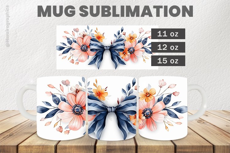 Colorful Bows Mug Wrap Sublimation |11oz, 12oz & 15oz