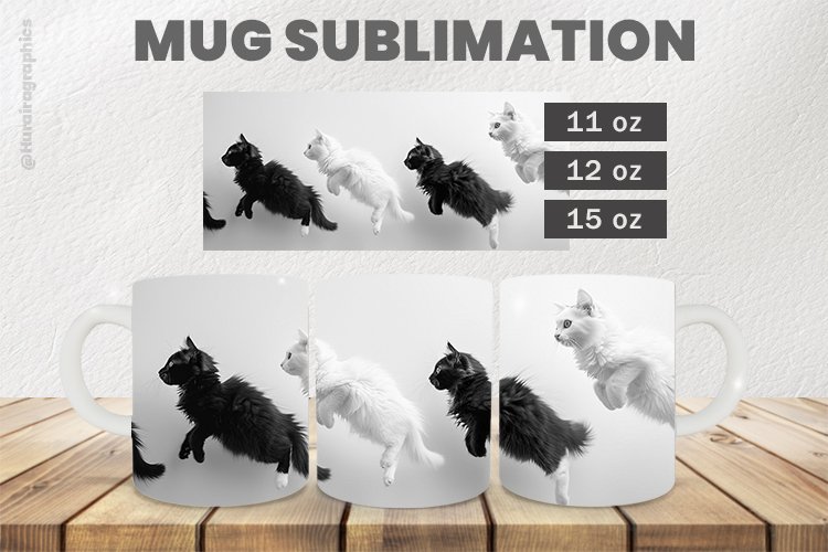 Scary Cat Mug Wrap Sublimation |11oz, 12oz & 15oz