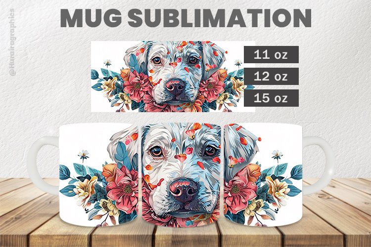 Dog Mug Wrap Sublimation |11oz, 12oz & 15oz