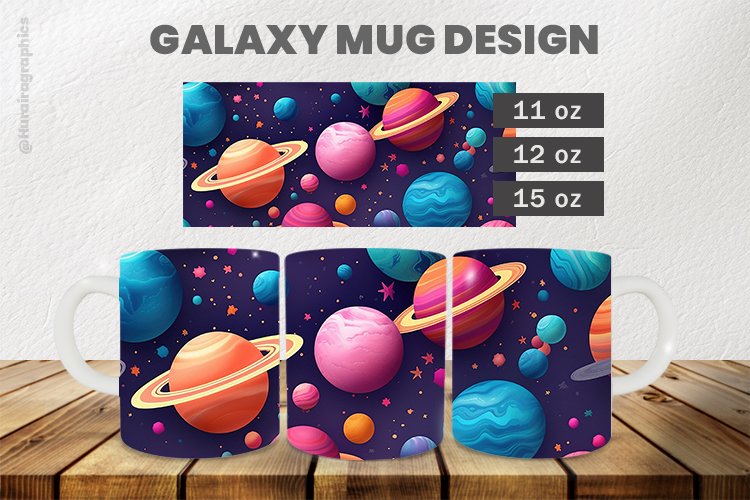 Galaxy Mug Wrap Sublimation |11oz, 12oz & 15oz