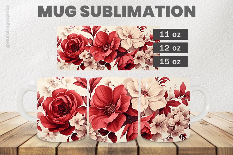 Beautiful Flower Mug Wrap Sublimation |11oz, 12oz & 15oz