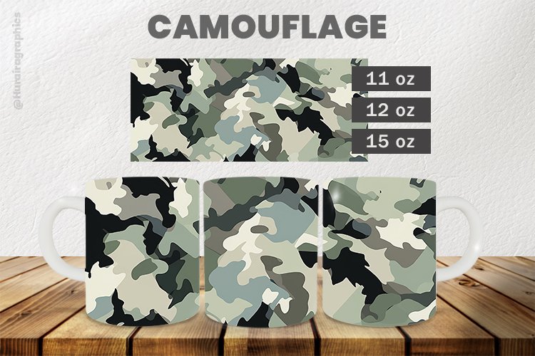 Camouflage Mug Wrap Sublimation |11oz, 12oz & 15oz