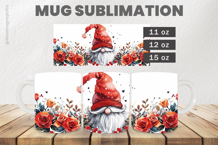 Gnome Mug Wrap Sublimation |11oz, 12oz & 15oz