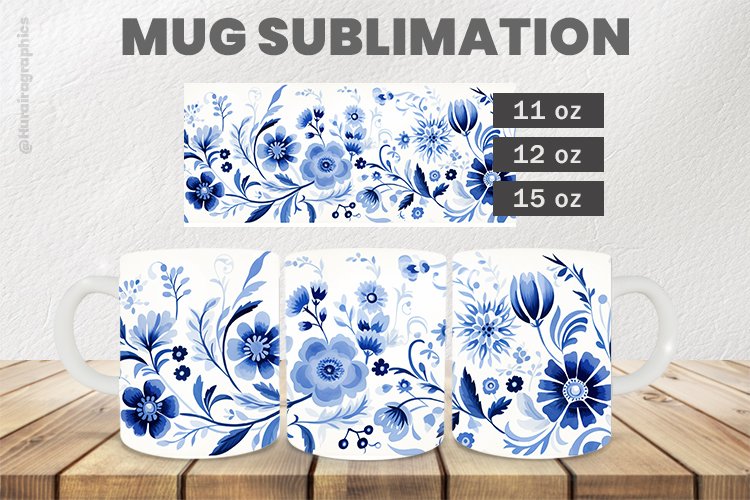 Beautiful Flower Mug Wrap Sublimation |11oz, 12oz & 15oz