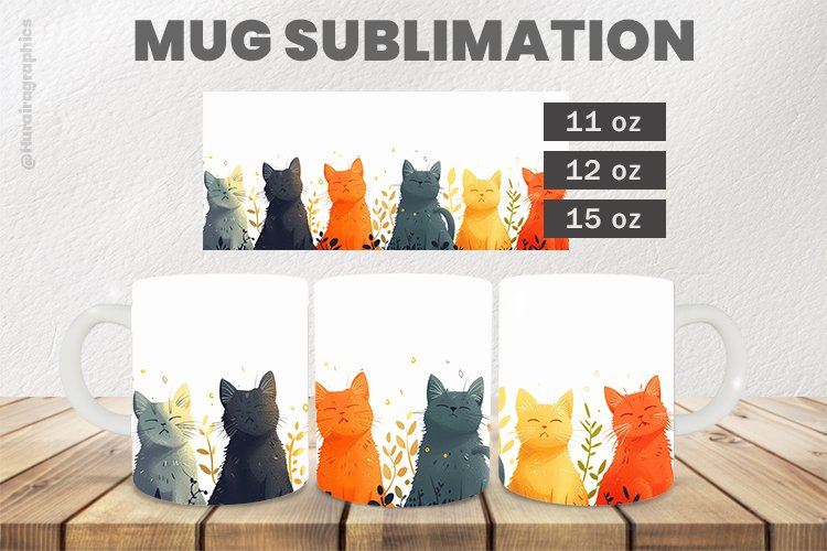 Cats Mug Wrap Sublimation |11oz, 12oz & 15oz