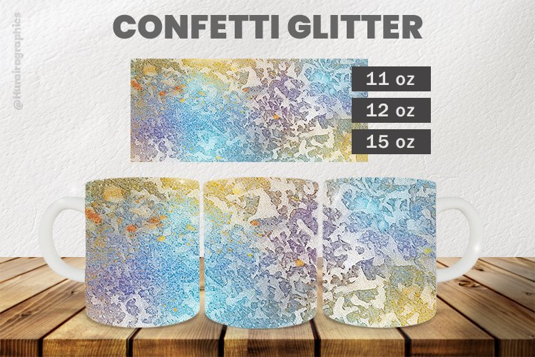 Confetti Glitter Mug Wrap Sublimation |11oz, 12oz & 15oz