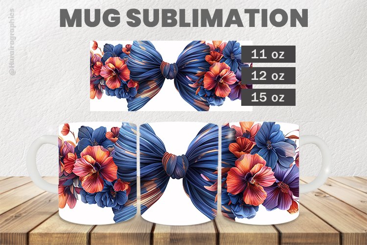Colorful Bows Mug Wrap Sublimation |11oz, 12oz & 15oz