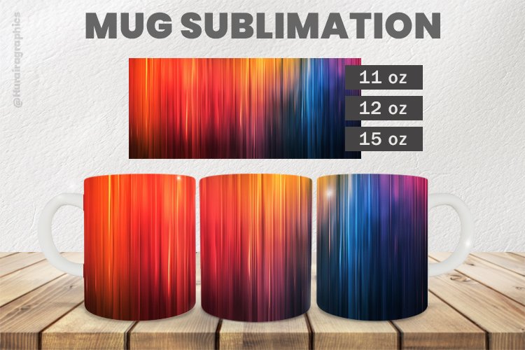 Colorful Stripes Mug Wrap Sublimation |11oz, 12oz & 15oz